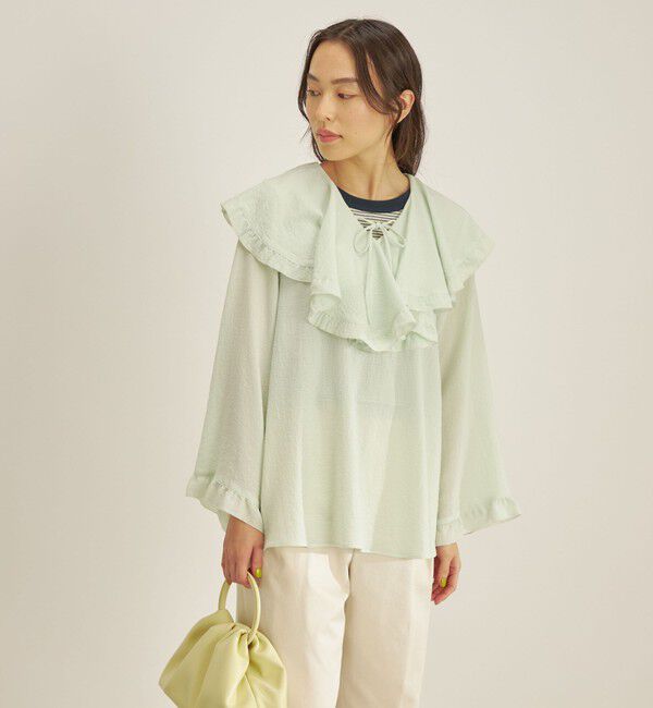 SHIPS for women「〈手洗い可能〉スムージーリップ ラッフル ブラウス ◇」|シャツ・ブラウス|