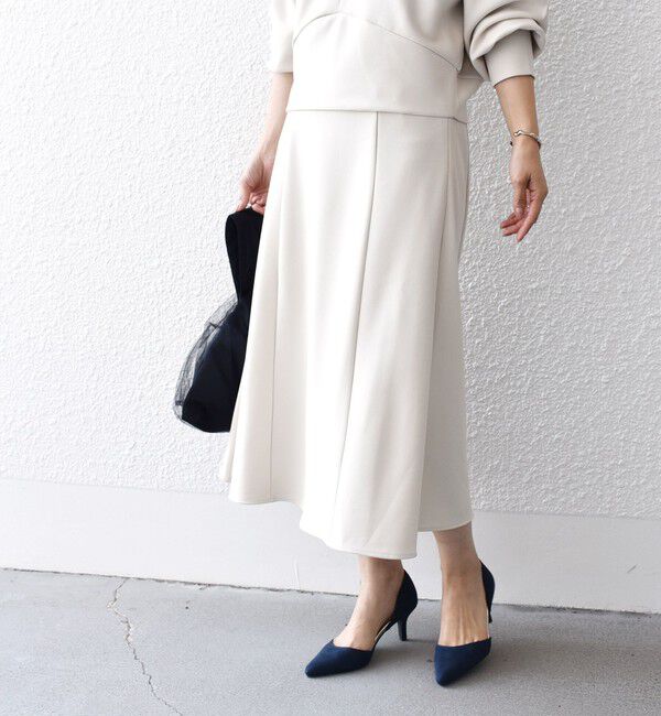 SHIPS for women「*〈手洗い可能〉ジョーゼット 切替 セミフレア スカート ◇」|スカート|