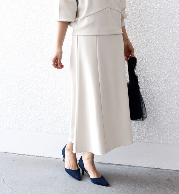 SHIPS for women「*〈手洗い可能〉ジョーゼット 切替 セミフレア スカート ◇」|スカート|