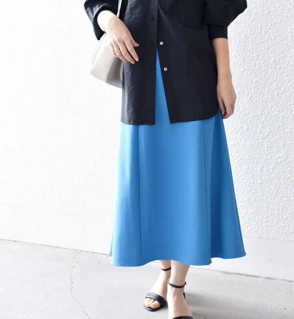 SHIPS for women「*〈手洗い可能〉ジョーゼット 切替 セミフレア スカート ◇」|スカート|