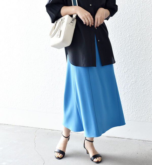 SHIPS for women「*〈手洗い可能〉ジョーゼット 切替 セミフレア スカート ◇」|スカート|