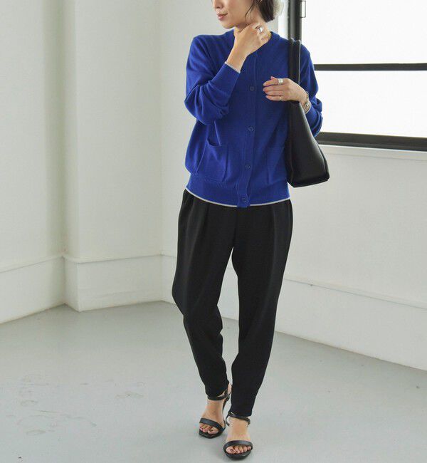 quaranciel「quaranciel:〈手洗い可能〉ウール バイカラー ライン クルーネック カーディガン」|カーディガン|