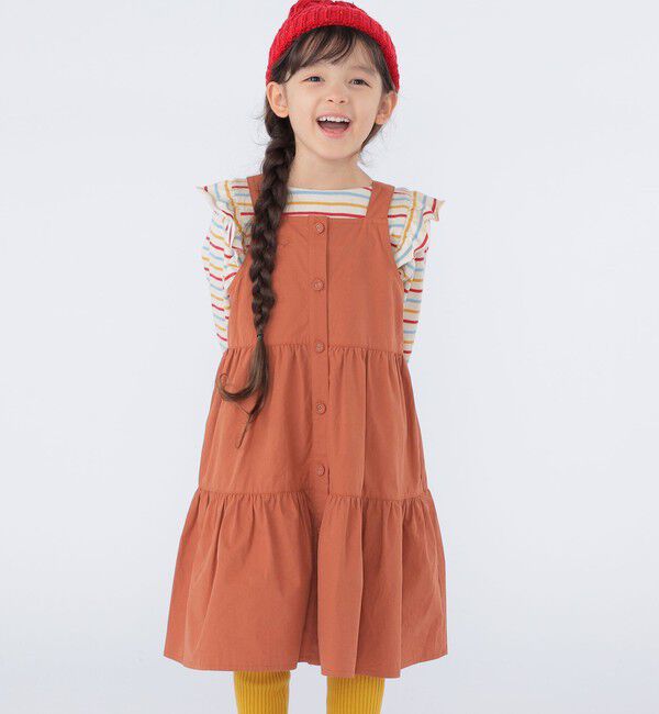 SHIPS KIDS「SHIPS KIDS:100～130cm / コットン ジャンパー スカート」|ジャンパースカート|レンガ