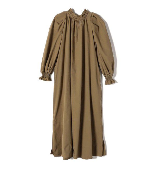 SHIPS for women「little black:〈手洗い可能〉前後 2WAY ボリューム ショルダー ワンピース」|ワンピース|ライトオリーブ