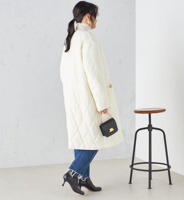 SHIPS for women「〈手洗い可能 / 撥水加工〉リバーシブル ノーカラー コート ◇」|ノーカラーコート|