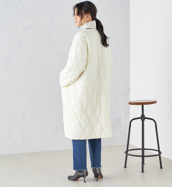 SHIPS for women「〈手洗い可能 / 撥水加工〉リバーシブル ノーカラー コート ◇」|ノーカラーコート|