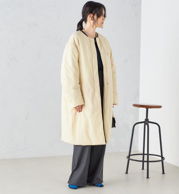 SHIPS for women「〈手洗い可能 / 撥水加工〉リバーシブル ノーカラー コート ◇」|ノーカラーコート|