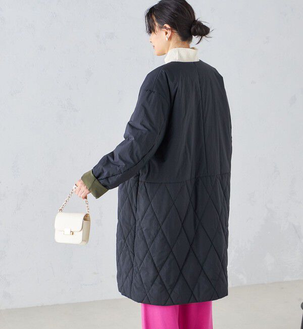 SHIPS for women「〈手洗い可能 / 撥水加工〉リバーシブル ノーカラー コート ◇」|ノーカラーコート|