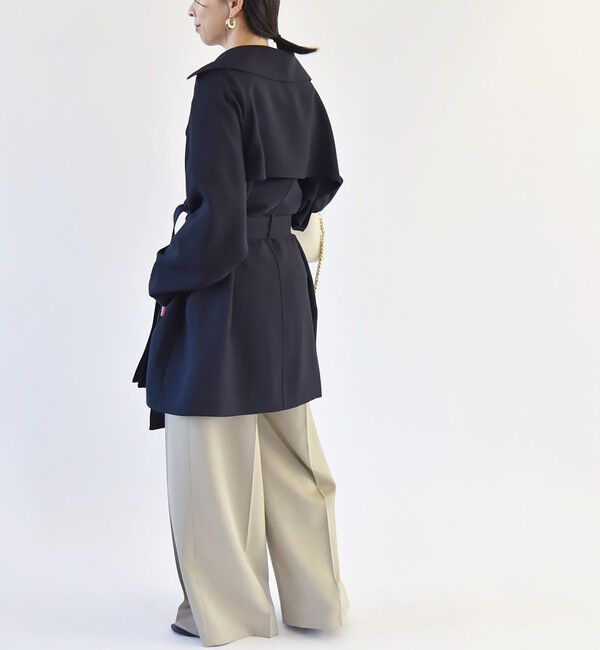 quaranciel「quaranciel:〈洗濯機可能〉ダブルクロス ハーフ トレンチ ジャケット コート」|トレンチコート|