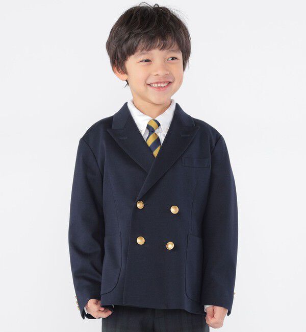 SHIPS KIDS「SHIPS KIDS:110～130cm / ポンチ ダブル ジャケット」|テーラードジャケット|