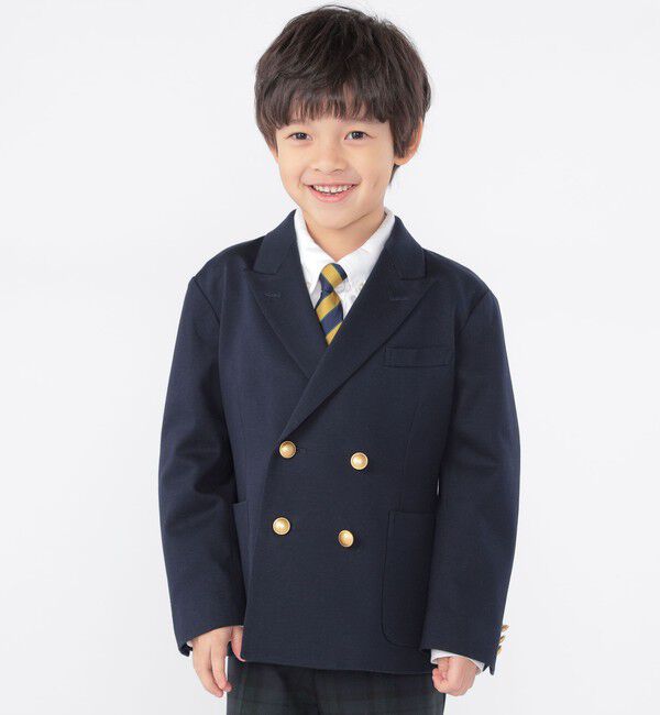 SHIPS KIDS「SHIPS KIDS:110～130cm / ポンチ ダブル ジャケット」|テーラードジャケット|