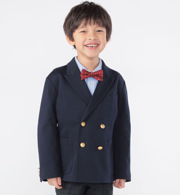 SHIPS KIDS「SHIPS KIDS:110～130cm / ポンチ ダブル ジャケット」|テーラードジャケット|