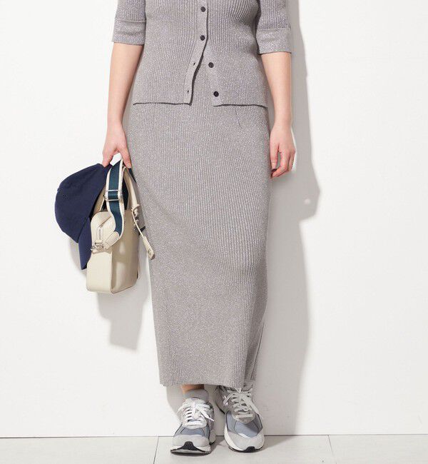 SHIPS for women「【WEB限定】〈手洗い可能〉ラメ リブ ニット スカート」|スカート|