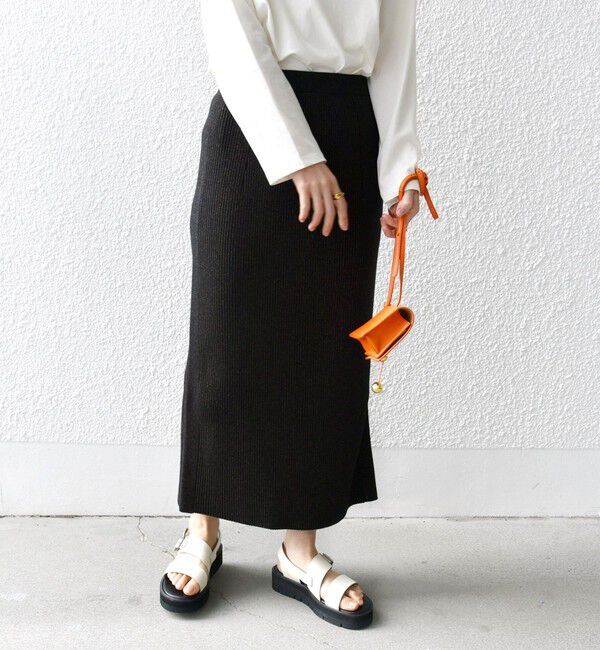 SHIPS for women「【WEB限定】〈手洗い可能〉ラメ リブ ニット スカート」|スカート|