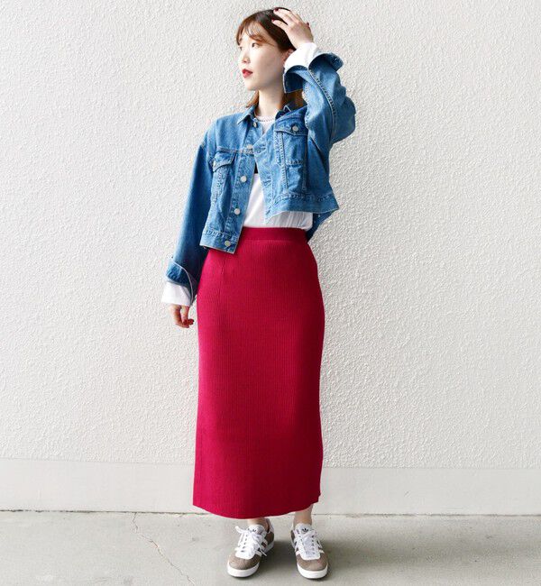 SHIPS for women「【WEB限定】〈手洗い可能〉ラメ リブ ニット スカート」|スカート|