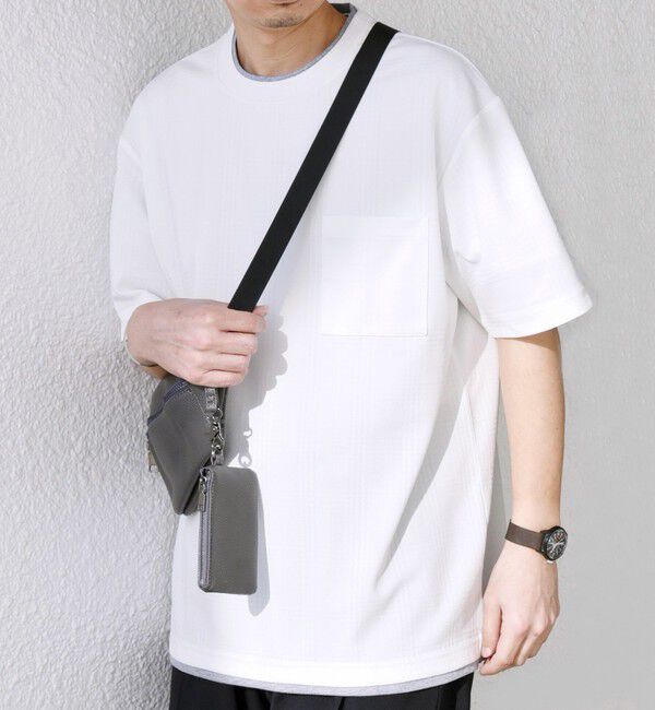 SHIPS any「【WEB限定】SHIPS any: ジャカード フェイクレイヤード ポケット Tシャツ◇」|Tシャツ・カットソー|ライトホワイト