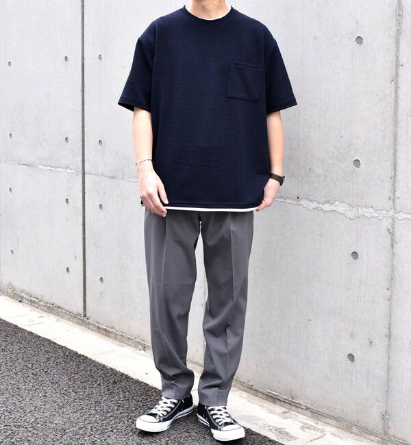 SHIPS any「【WEB限定】SHIPS any: ジャカード フェイクレイヤード ポケット Tシャツ◇」|Tシャツ・カットソー|