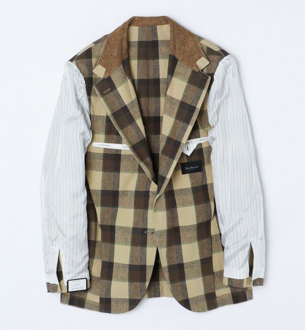 SHIPS「【SHIPS別注】Errico Formicola: ブラウンカラー マドラスチェック ジャケット」|テーラードジャケット|