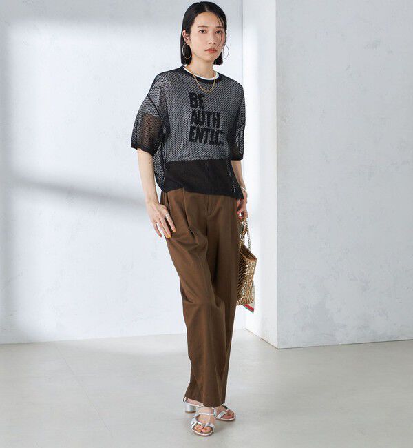 SHIPS for women「〈手洗い可能〉メッシュ編 半袖 ニット プルオーバー」|ニット・セーター|