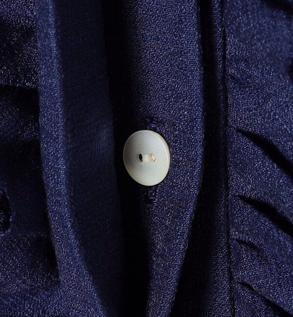 SHIPS for women「〈手洗い可能〉麻混 フロント フリル フレンチスリーブ ブラウス」|シャツ・ブラウス|