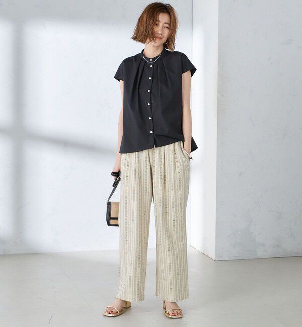 SHIPS for women「〈手洗い可能〉裾 フレア フレンチ スリーブ ブラウス」|シャツ・ブラウス|