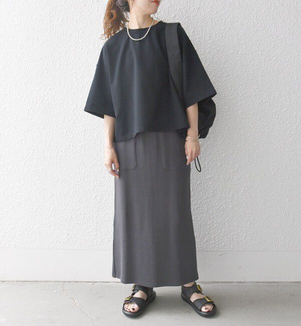 SHIPS any「SHIPS any:〈洗濯機可能〉インレイ ハーフスリーブ ショートTEE」|Tシャツ・カットソー|