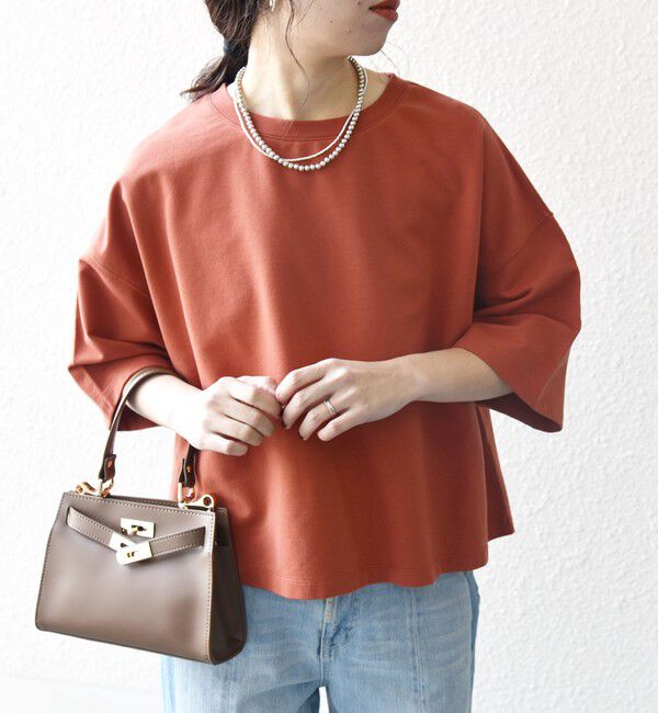 SHIPS any「SHIPS any:〈洗濯機可能〉インレイ ハーフスリーブ ショートTEE」|Tシャツ・カットソー|