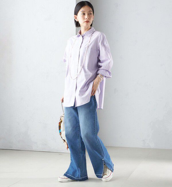 SHIPS for women「〈洗濯機可能〉ピンオックス 刺繍 オーバー シャツ」|シャツ・ブラウス|