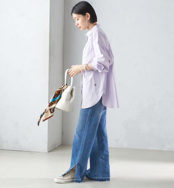 SHIPS for women「〈洗濯機可能〉ピンオックス 刺繍 オーバー シャツ」|シャツ・ブラウス|