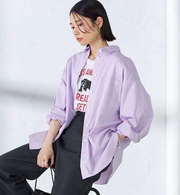 SHIPS for women「〈洗濯機可能〉ピンオックス 刺繍 オーバー シャツ」|シャツ・ブラウス|