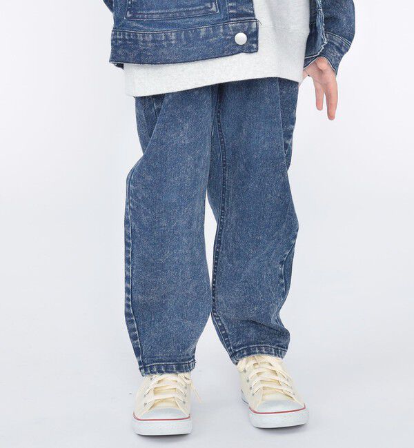 SHIPS KIDS「SHIPS KIDS:100～130cm / ジャージー ライク デニム パンツ」|デニム|ブルー系