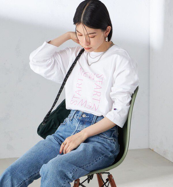 SHIPS for women「【SHIPS別注】Champion: ロング スリーブ TEE」|Tシャツ・カットソー|