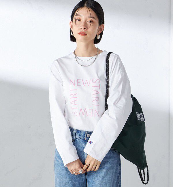 SHIPS for women「【SHIPS別注】Champion: ロング スリーブ TEE」|Tシャツ・カットソー|