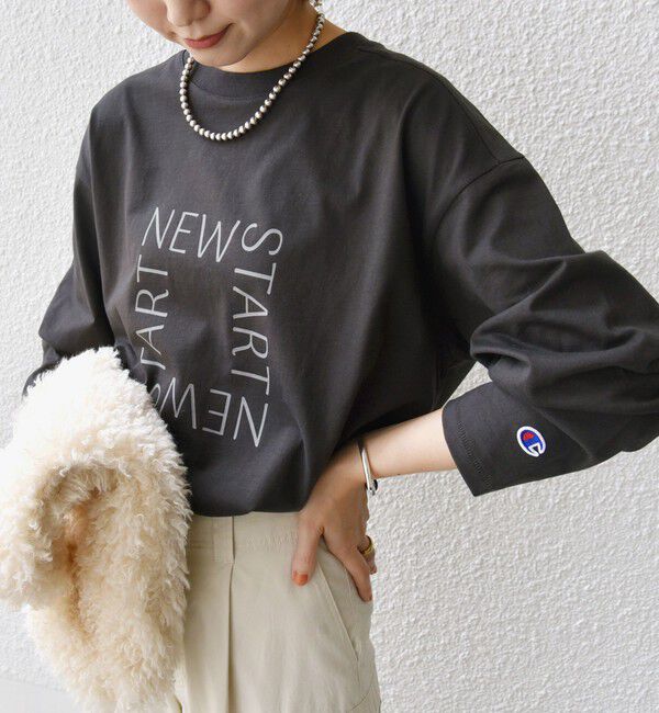 SHIPS for women「【SHIPS別注】Champion: ロング スリーブ TEE」|Tシャツ・カットソー|