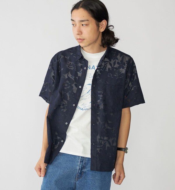 SHIPS「SHIPS: オパール レギュラーカラー ショートスリーブ シャツ」|シャツ・ブラウス|ネイビー