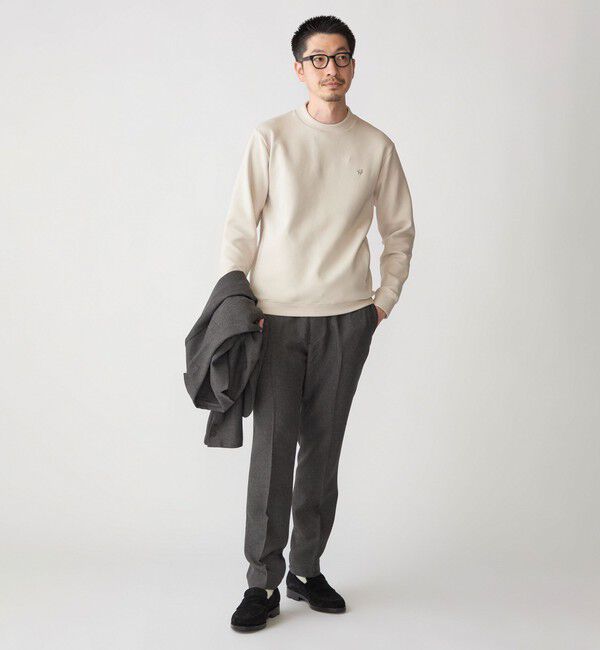 SHIPS「【WEB限定】SHIPS: テレワーク ビズ ワンポイントロゴ ハイゲージ ダブルニット スウェット」|スウェット・ジャージ|