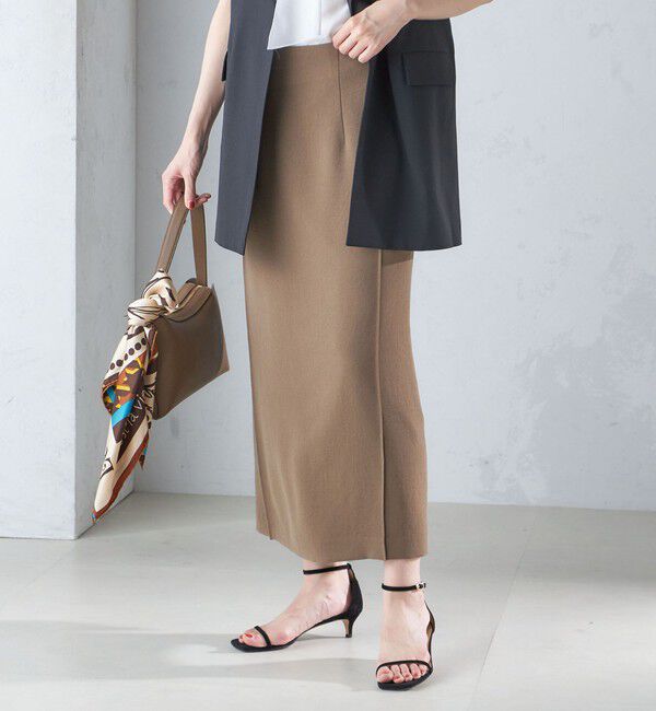 SHIPS for women「〈手洗い可能〉ジョーゼット ピンタック タイト スカート」|スカート|