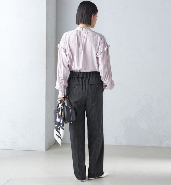 SHIPS for women「〈手洗い可能〉ストライプ ツイル ストレート パンツ」|スラックス|