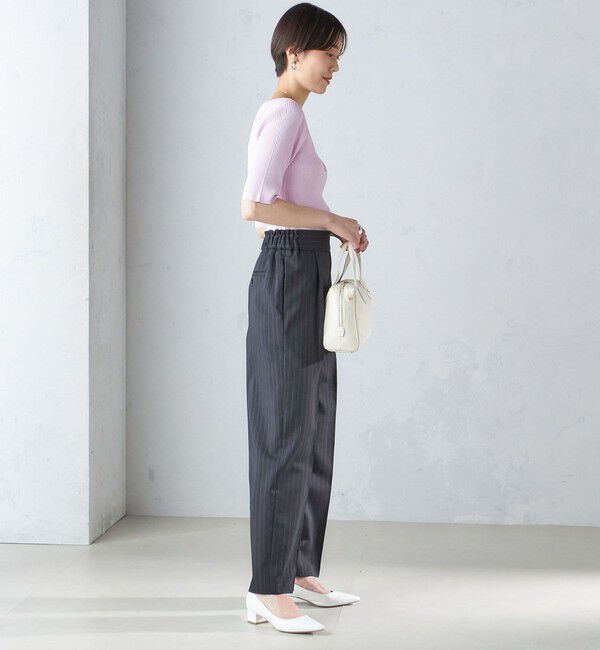 SHIPS for women「〈手洗い可能〉ストライプ ツイル ストレート パンツ」|スラックス|