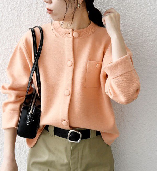 SHIPS any「《一部追加予約》SHIPS any: ミラノリブ ノーカラー ニット ジャケット カーディガン」|カーディガン|