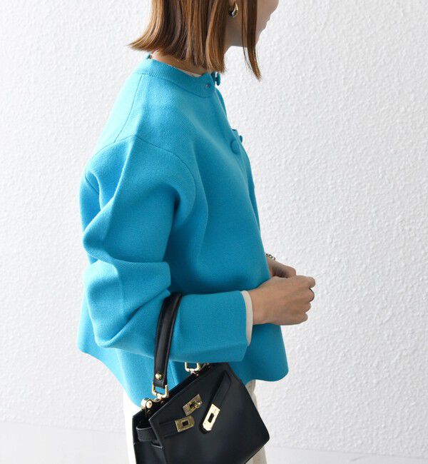 SHIPS any「《一部追加予約》SHIPS any: ミラノリブ ノーカラー ニット ジャケット カーディガン」|カーディガン|