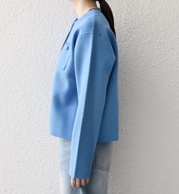 SHIPS any「《一部追加予約》SHIPS any: ミラノリブ ノーカラー ニット ジャケット カーディガン」|カーディガン|