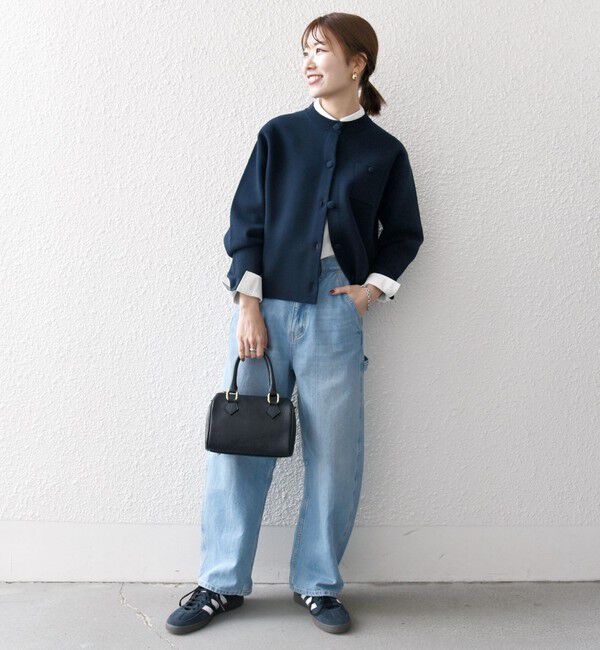 SHIPS any「《一部追加予約》SHIPS any: ミラノリブ ノーカラー ニット ジャケット カーディガン」|カーディガン|