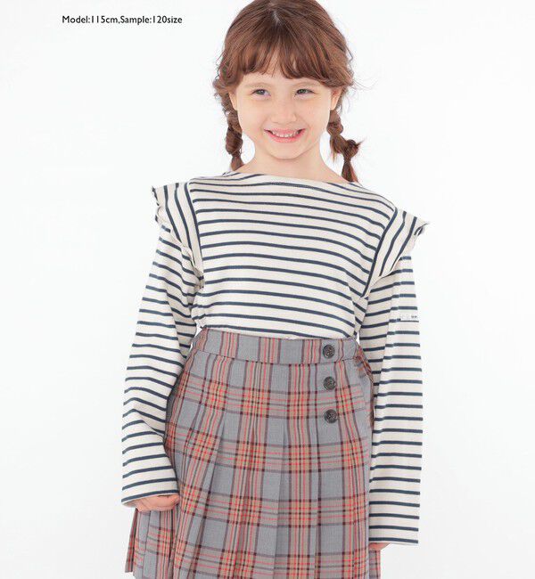 SHIPS KIDS「SHIPS KIDS:100～130cm / オーガニック コットン フリル プルオーバー」|Tシャツ・カットソー|