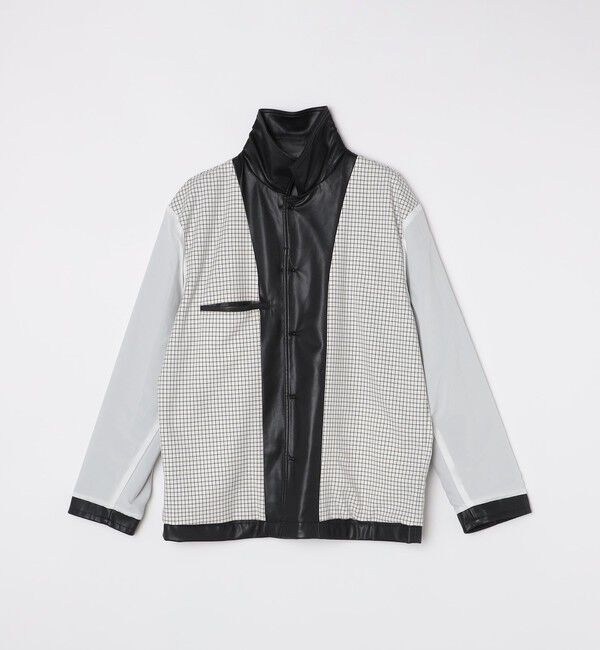 SHIPS「BENCH MARKING SHIRT: 合成皮革 カーコート」|ブルゾン・スタジャン|