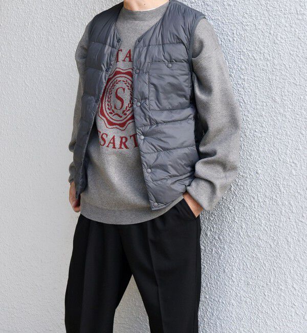 SHIPS any「【WEB限定】SHIPS any: ナイロン ダウン ミックス 中綿 インナー ベスト◇」|ダウンベスト・ベスト|チャコールグレー