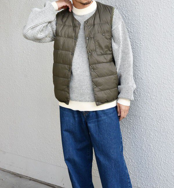 SHIPS any「【WEB限定】SHIPS any: ナイロン ダウン ミックス 中綿 インナー ベスト◇」|ダウンベスト・ベスト|オリーブ
