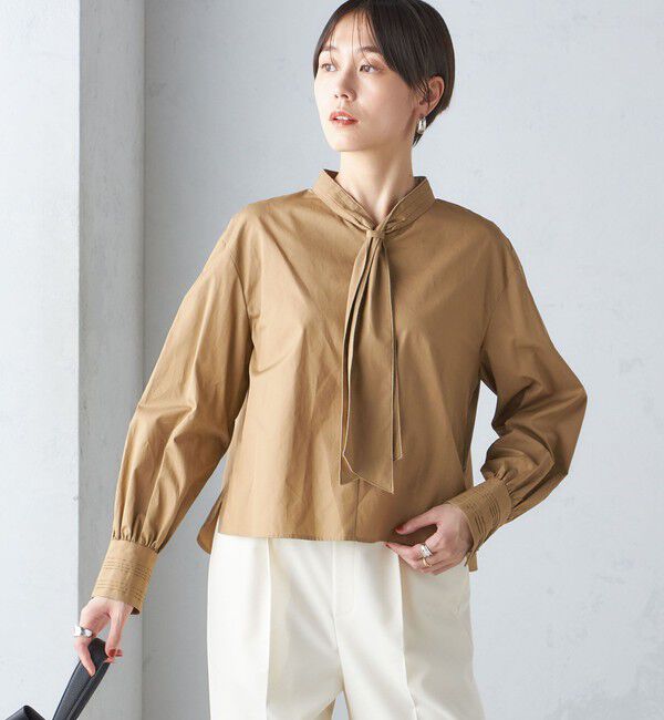 SHIPS for women「〈手洗い可能〉ブロード ボウタイ ブラウス」|シャツ・ブラウス|