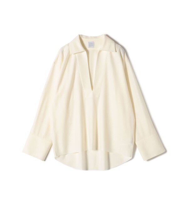 SHIPS for women「GGG:スキッパー ロング スリーブ カット」|Tシャツ・カットソー|オフホワイト