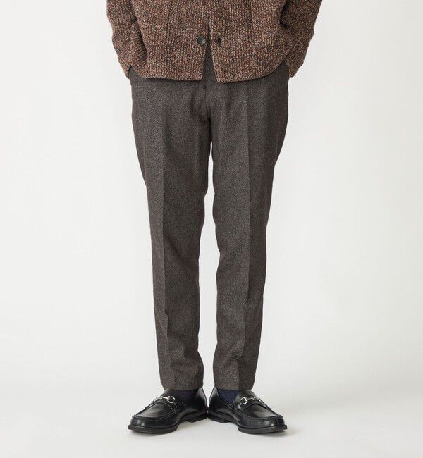 SHIPS「SHIPS: RENEWOOL ホームスパン イージーパンツ」|チノ|ブラウン